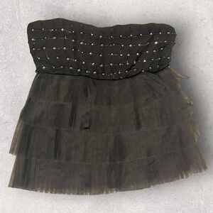 Alice + Olivia | Strapless Tiered Beaded Bustier